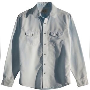 Vintage 1990s Colours by Alexander Julian Men's Blue Long Sleeve Button-Up Shirt